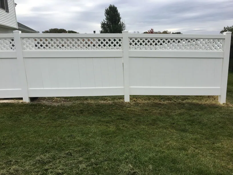 The same vinyl fence after washing
